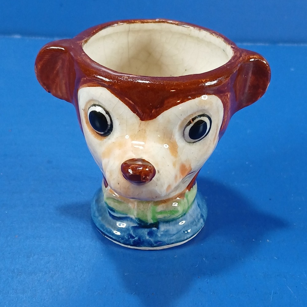 1930s Mickey Mouse Egg Cup Japan Vintage Brown